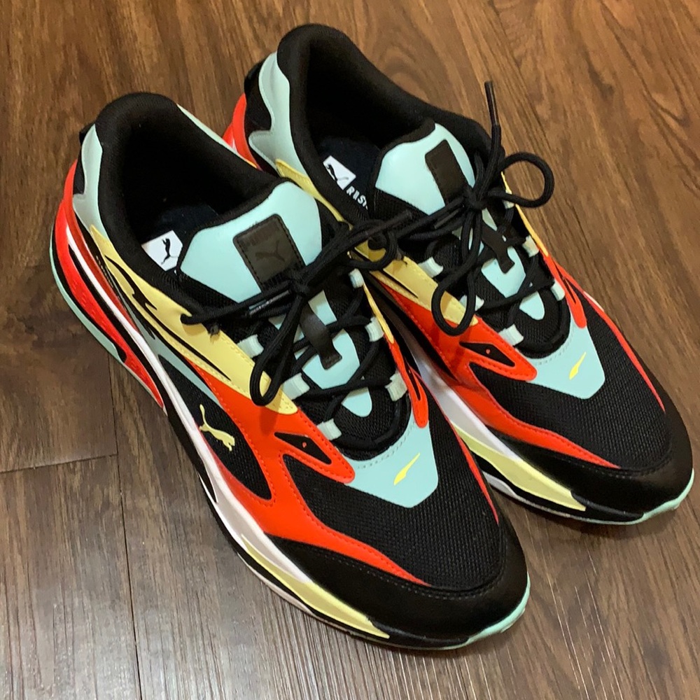 COPY - MEN PUMA SHOES SIZE:12 COLOR :Puma Black/Eggshell Blue/Yellow Pear/Grena…